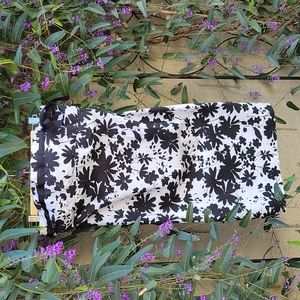 Amanda Smith Petite Strapless Black and White Cotton Dress Size 8P with Bow